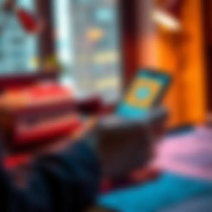 A person checks their Revolut banking app on a smartphone while sitting at a desk with financial documents