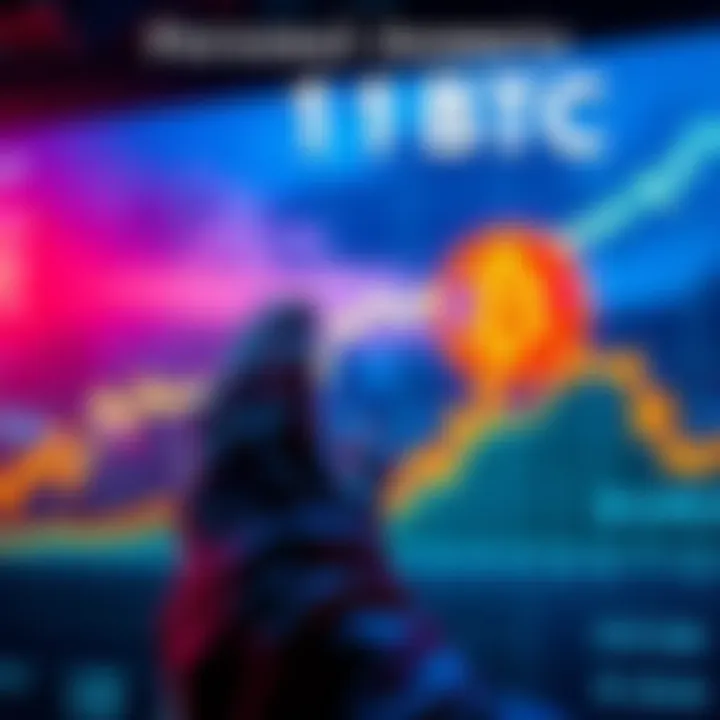 A person looking at a chart showing the growth of their Bitcoin investment towards 1 BTC, symbolizing commitment and achievement.