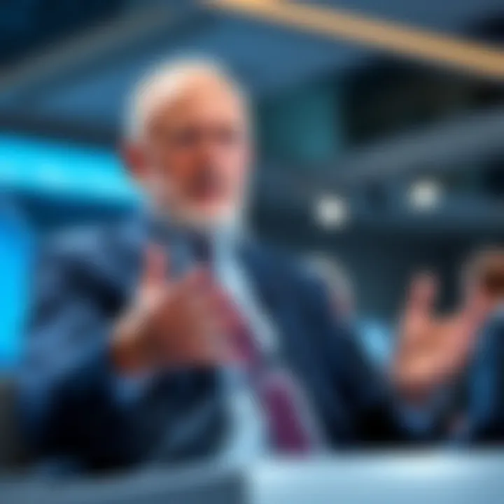 Economic expert Peter Schiff speaking critically about Bitcoin and Ethereum at a conference