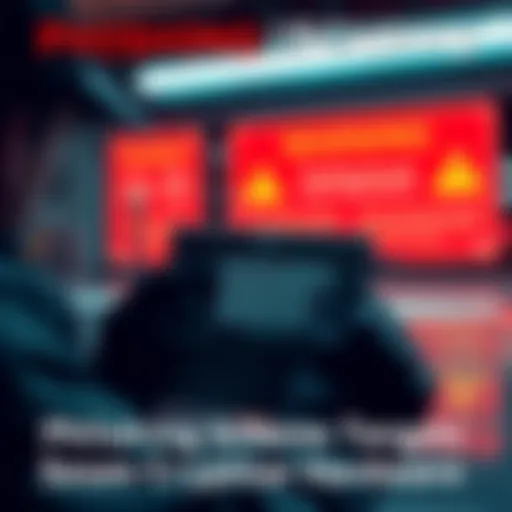 A person receiving a suspicious package that looks like a crypto hardware wallet delivery, with warning signs about phishing threats in the background.