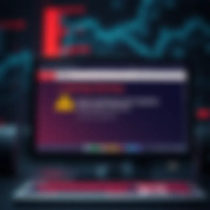 A warning message about phishing emails targeting Trezor users, featuring a computer screen with a suspicious email highlighted.