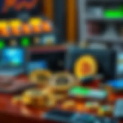 A collection of various physical Bitcoin wallets on a table, showcasing different designs and security features.