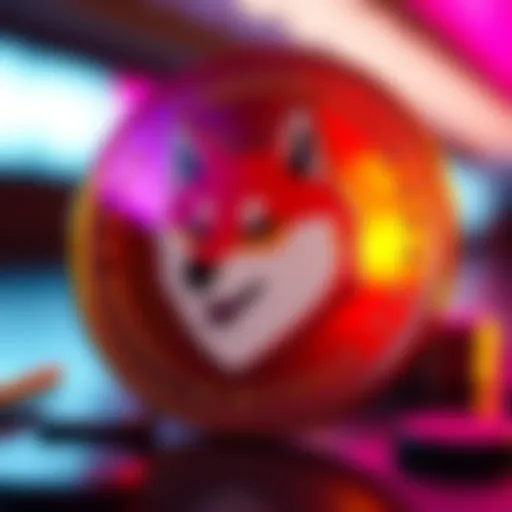 A shiny physical representation of dogecoin with the Shiba Inu logo on it