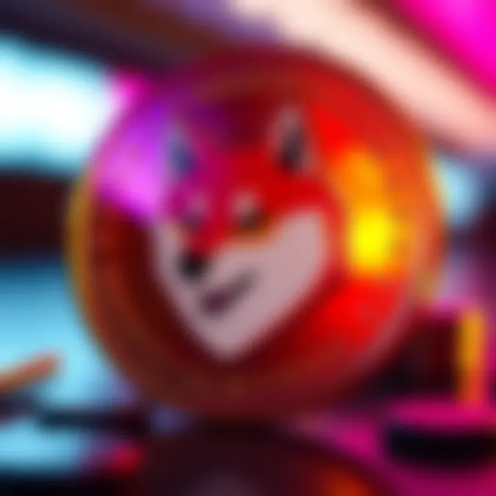 A shiny physical representation of dogecoin with the Shiba Inu logo on it