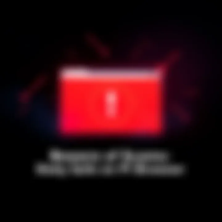 A caution sign graphic with a browser window and red alert symbol, illustrating potential scams on Pi Browser.