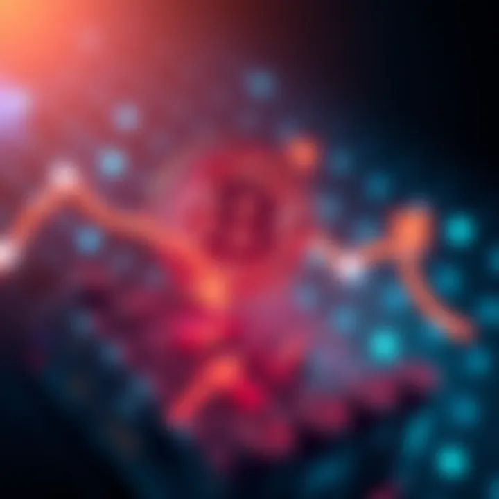 A graph showing a decline in Pi mining rate with arrows indicating decrease, reflecting concerns for newcomers.