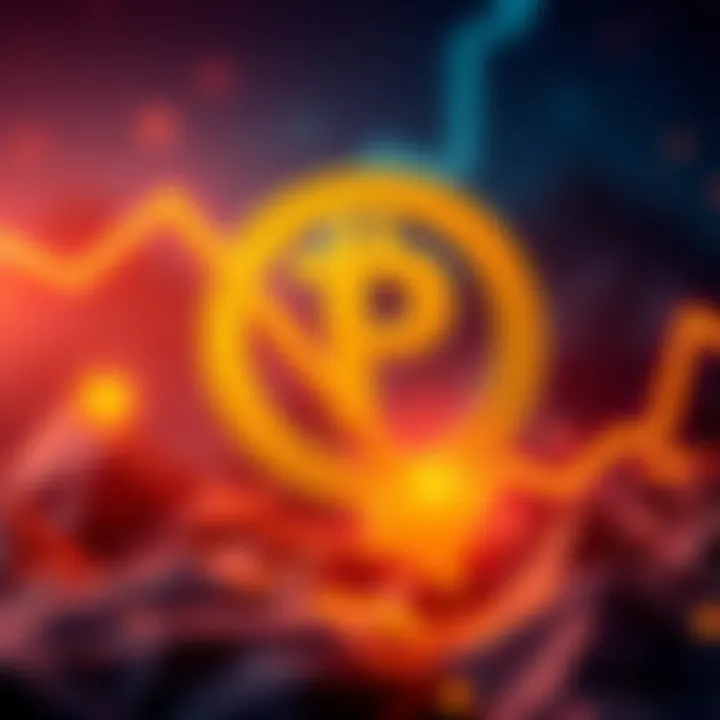 A graphic showing the Pi cryptocurrency symbol with a downward trend arrow and the text '$0.19'.