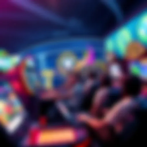 Gaming and Earning in Play and Earn Nano A vibrant image showing players engaging with various colorful games on the Play and Earn Nano platform, illustrating the fun and earning potential of the gaming experience.