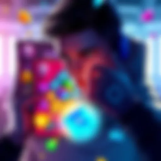 A player contemplating the choice between spending gems on Colors packs or saving for the Sorare Set, with colorful packs on one side and a Sorare logo on the other.