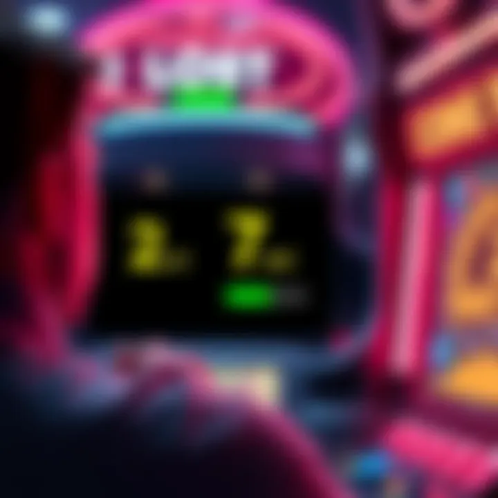 Player losing virtual coins A player looks surprised while staring at their screen showing a drop in virtual coins from 9 cents to 7 cents after playing a mini game.