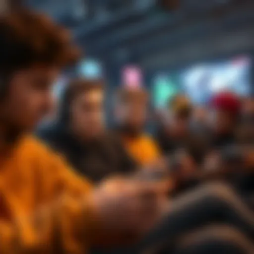 Group of gamers looking disappointed while playing on their devices, showing frustration over mini game updates