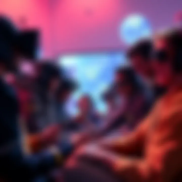 Players testing Earthlings Land game A group of players engaging in the closed beta of Earthlings Land game, showcasing their excitement and interactions in the virtual environment.