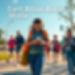 People walking outdoors with smartphones, promoting the idea of earning Atlas Bucks through physical activity