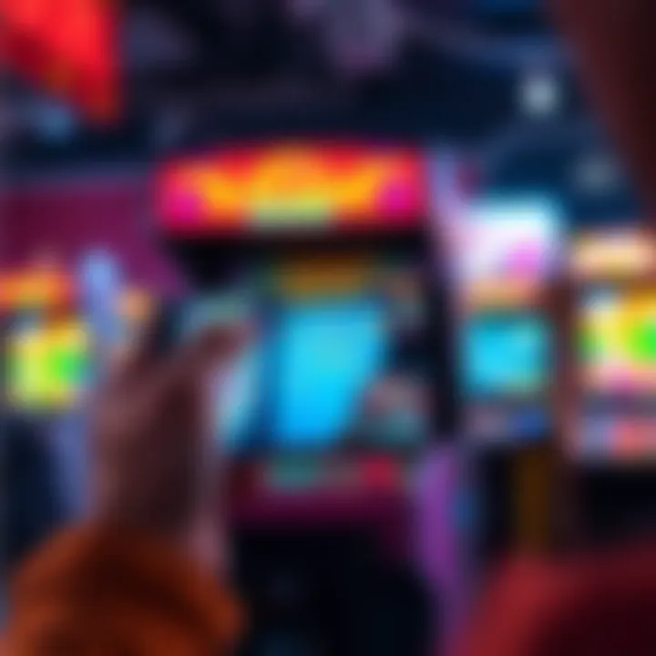 A person playing an arcade game on their phone while having the Atlas Earth app open to watch ads for boosts.