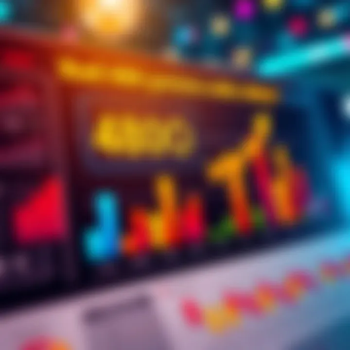 A colorful chart illustrating strategies to reach 480 points with 1000e, featuring various graphs and arrows indicating predictions.
