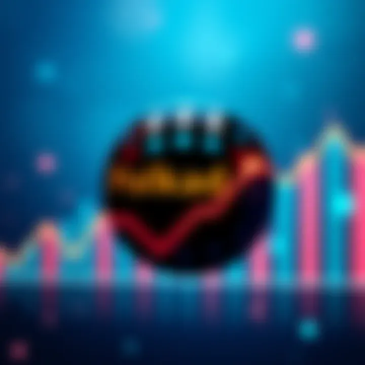 Polkadot logo surrounded by a graph showing upward trend, symbolizing potential growth amid market uncertainty