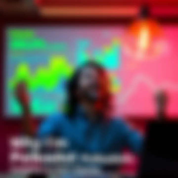 A person excitedly discussing Polkadot features with visual charts in the background