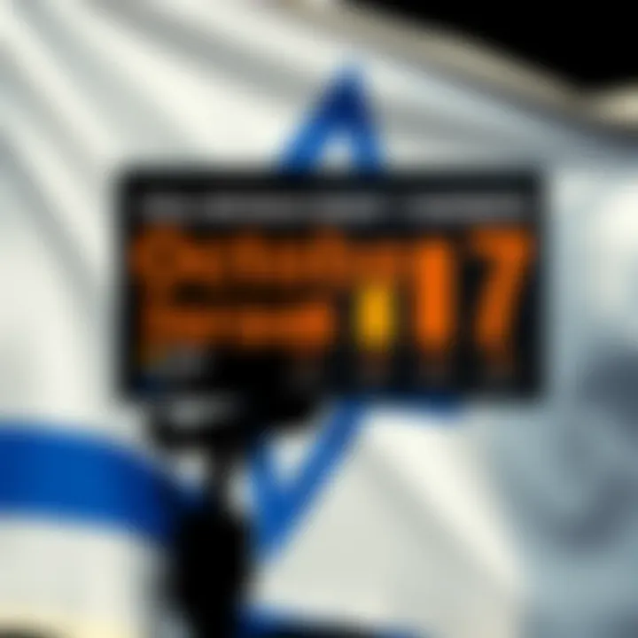 A graphic showing poll results indicating that many Israelis believe in a conspiracy about the October 7 events, with a background of the Israeli flag.