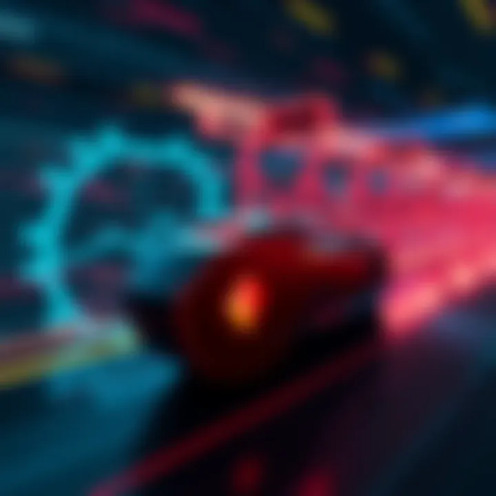 A visual representation of Polygon's blockchain speed improvements with a graph showing increased transaction efficiency.