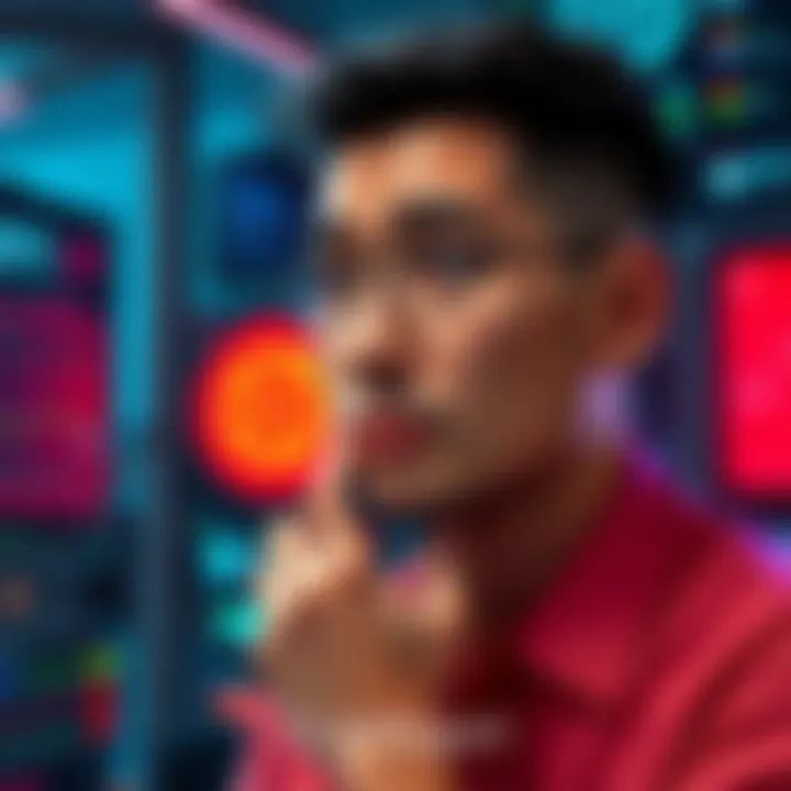 Polygon co-founder considering bringing back the MATIC token with a thoughtful expression in a tech environment