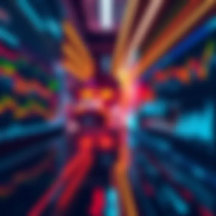 A visual representation of digital trading activities on Polymarket, showcasing charts and graphs indicating recent changes in the market.