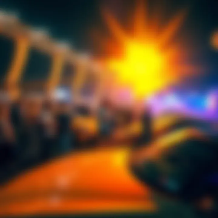 People gathered at a vibrant event showcasing luxury cars and the $POWSCHE digital asset movement. Everyone is enjoying the atmosphere filled with excitement for financial freedom and community.