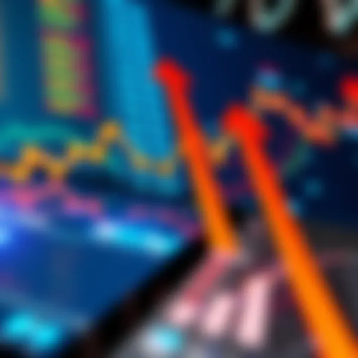 A graphic showing predictions and market trends with arrows pointing upwards, depicting a shift in trading