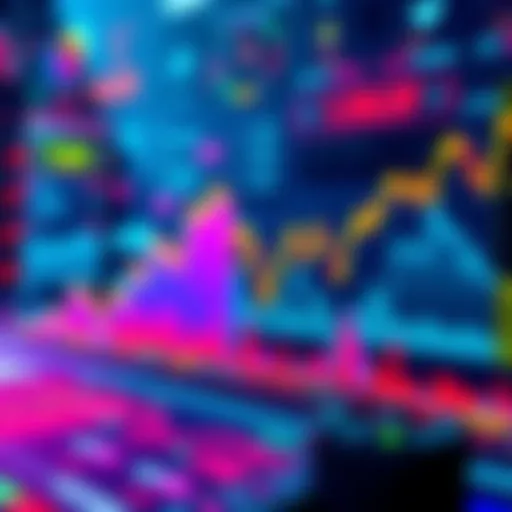 A graphic showing market trends influenced by social media and news, with an AI tool logo that symbolizes enhanced prediction insights.