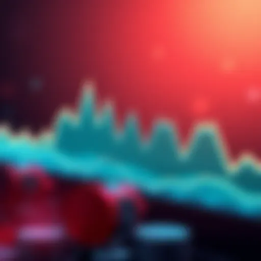 A line graph showing the fluctuating price of DOT over the past year, with peaks and valleys indicating its highs and lows.