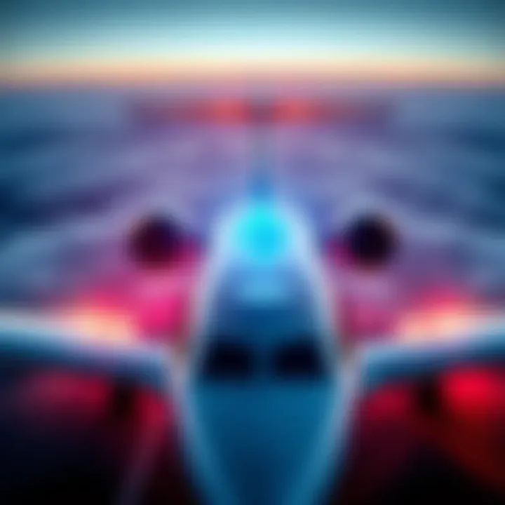 A private jet with a digital payment symbol representing cryptocurrency, showcasing the new payment option for charter flights
