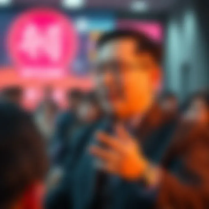 Professor Jiang speaking in a video, discussing Bitcoin's origins and claims about the CIA, with a confused audience in the background