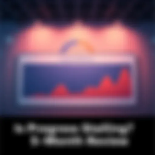 A chart showing progress milestones over five months in a project, highlighting achievements and goals.