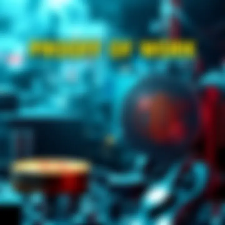 A visual representation comparing Proof of Work and Proof of Stake concepts in cryptocurrency, featuring elements of mining and validation.