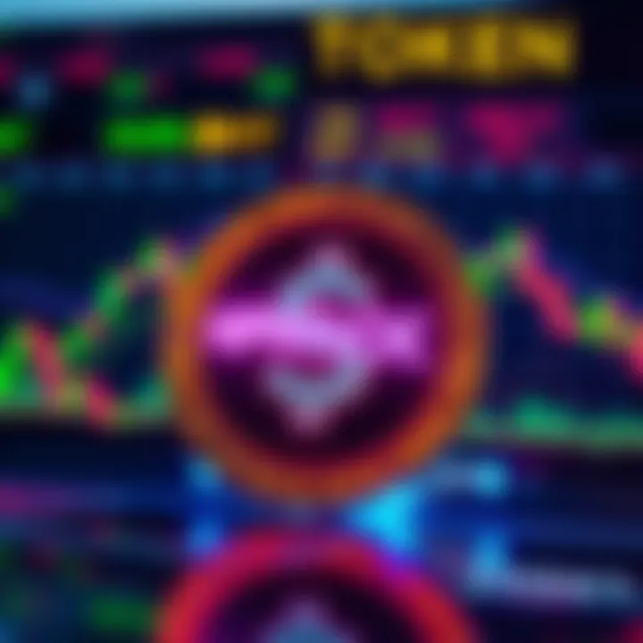 Visual representation of the $PRVX token, showcasing a digital currency symbol with trading graphics in the background