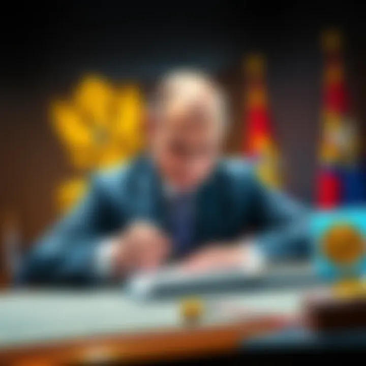 President Putin signing a law that recognizes cryptocurrency as property in Russia, with a focus on ownership and legal protection.