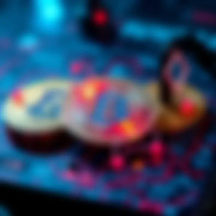 A graphic showing quantum computing symbols overlaying a digital representation of BCH coins, highlighting rising threat concerns.