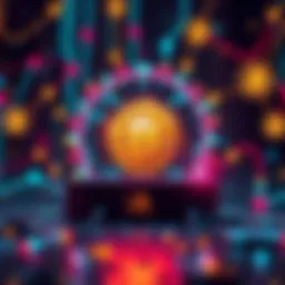 A visual representation of quantum computing threatening Bitcoin, with symbols of Bitcoin and quantum elements in the background.