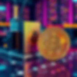 A quantum computer model beside a Bitcoin symbol, illustrating the impact of quantum advancements on cryptocurrency