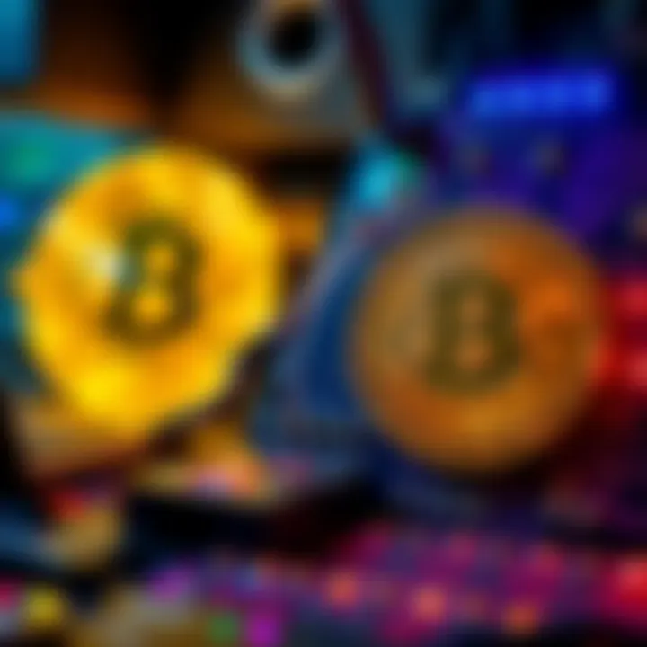 A quantum computer with glowing circuits next to a Bitcoin symbol, illustrating the security threat to Bitcoin posed by quantum technology.