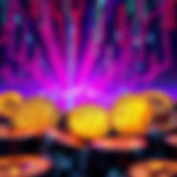 A visual representation of quantum computers looming over Bitcoin symbols, illustrating potential security threats to cryptocurrency.