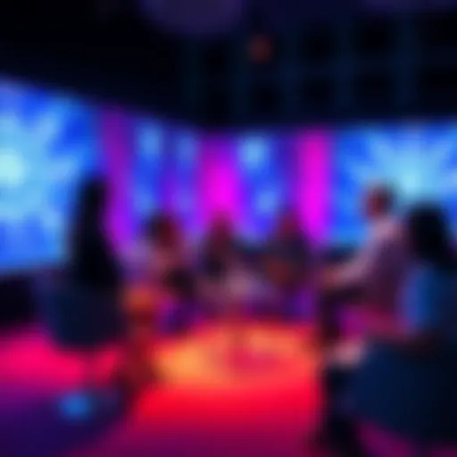 People are discussing quantum computing's potential impacts on technology in an engaging debate setting.