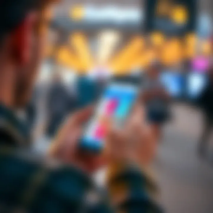 A person using the Credit Karma app on a smartphone to shorten an ad on Atlas Earth, looking satisfied with the faster ad experience.