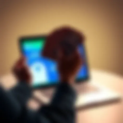A person holding cash with a laptop showing KYC process on the screen