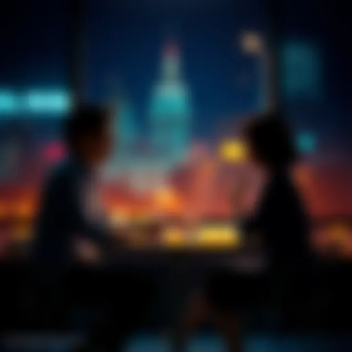 Two people sitting at a table sharing a silent moment, creating a connection through listening.