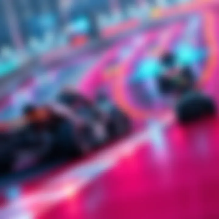 Exciting racing scene showing players maneuvering their vehicles skillfully on a vibrant track, with capsules strategically placed along the way.