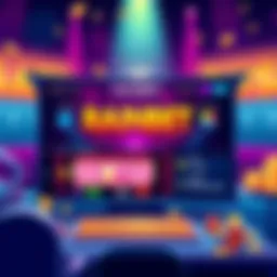 A vibrant illustration of the Rainbet online casino interface showing easy navigation and crypto options, with graphics indicating quick withdrawals and bonuses.