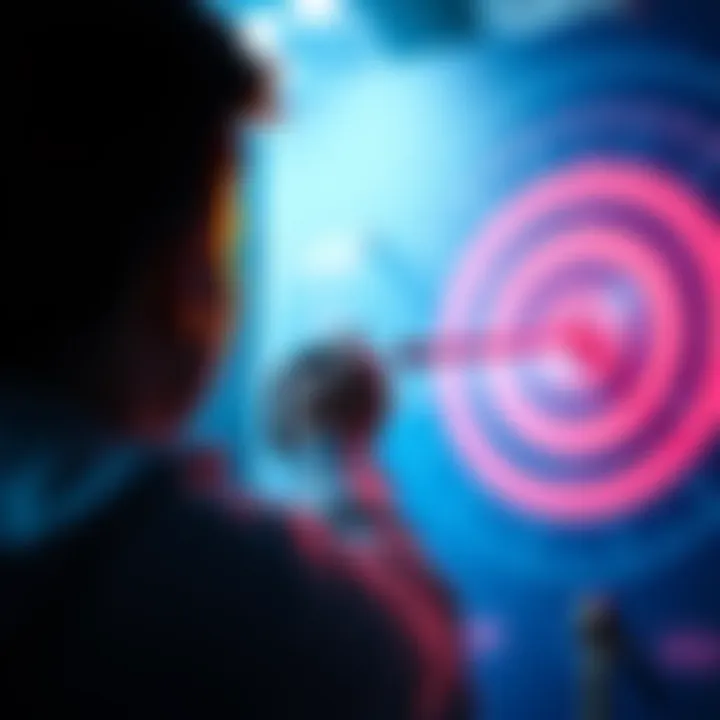 Reaching for a target score A person aiming for a target score of 440, symbolizing aspiration and goal setting.