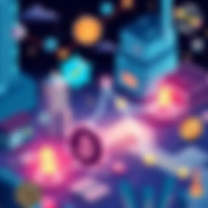 Illustration showing connections between traditional lending and decentralized finance, highlighting sustainability and risks