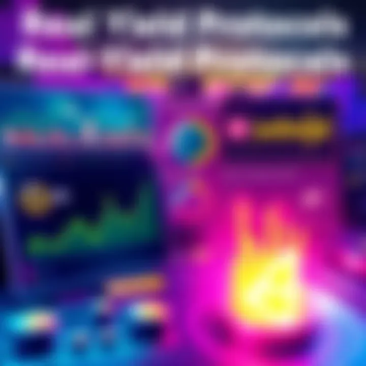 An illustration showing real yield protocols in crypto investment. Includes charts depicting sustainable earnings and business activities instead of hype-driven tokens.