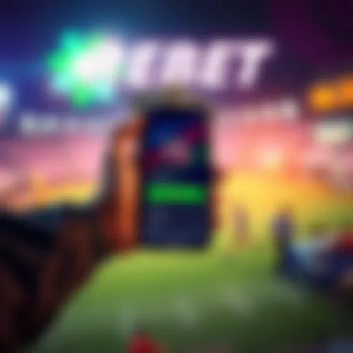 Rebet Sign-Up Offer Person holding cash with a phone showing a Rebet app interface for sign-up offers
